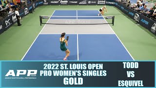 2022 St. Louis Pickleball Open Pro Women's Singles Gold: Michelle Esquivel VS Parris Todd