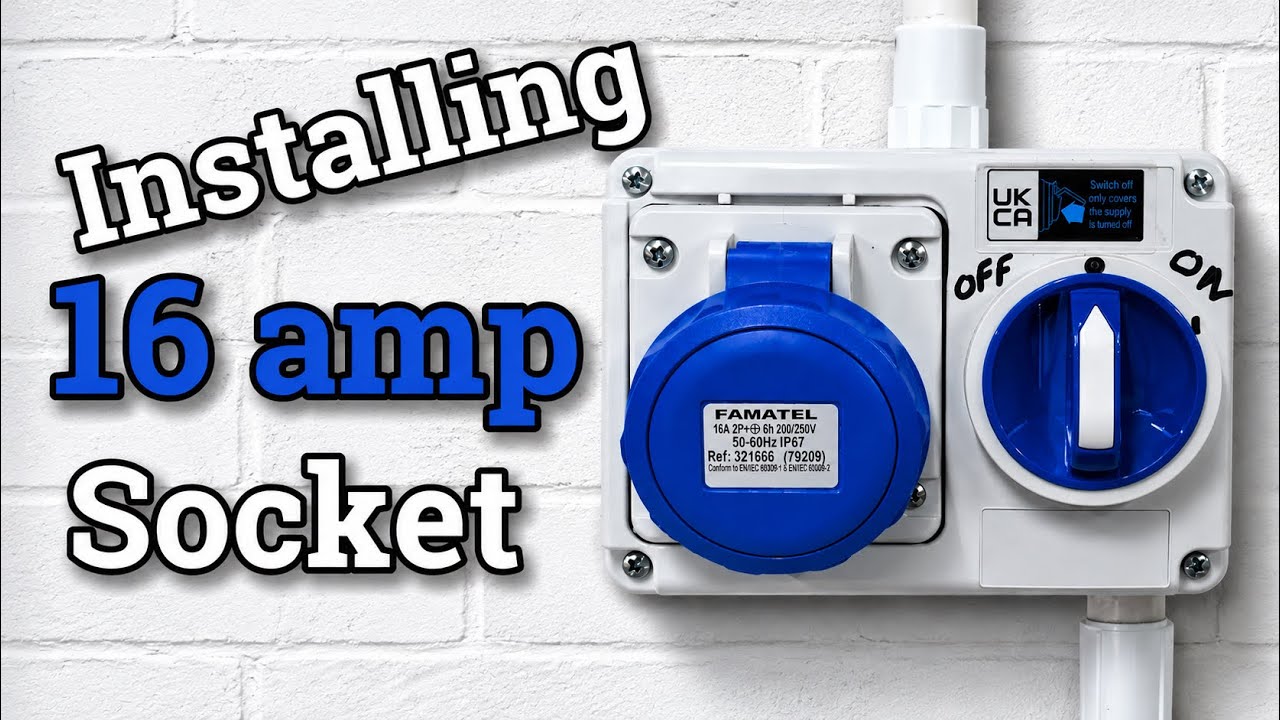 Installing a 16 amp Socket in a Garage Workshop - YouTube