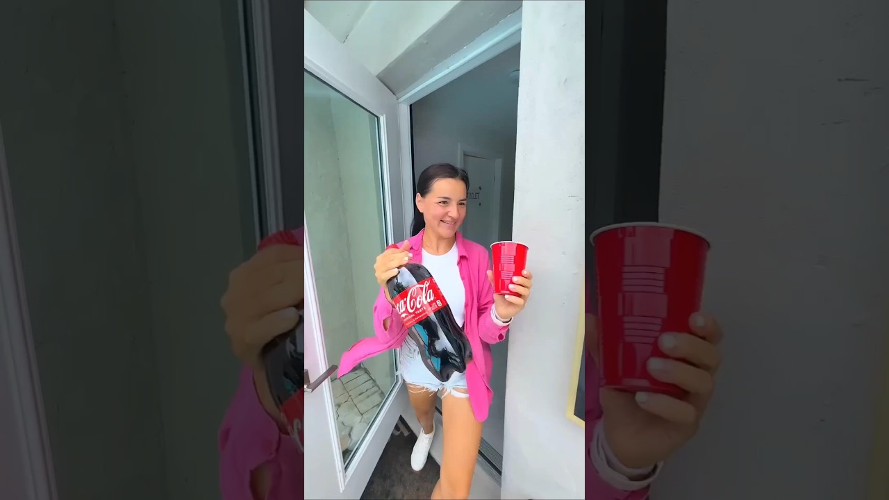 🥤 Giant Glass vs Mini Coke Surprise! 🤯#shorts #woodworking #virelshorts #smartphone