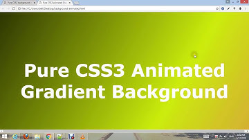 Pure CSS3 Animated Gradient Background | HTML and CSS.