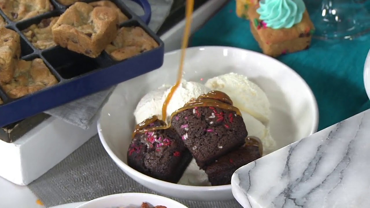 Cook's Essentials Cast-Iron Elite Brownie Pan with Spatula on QVC