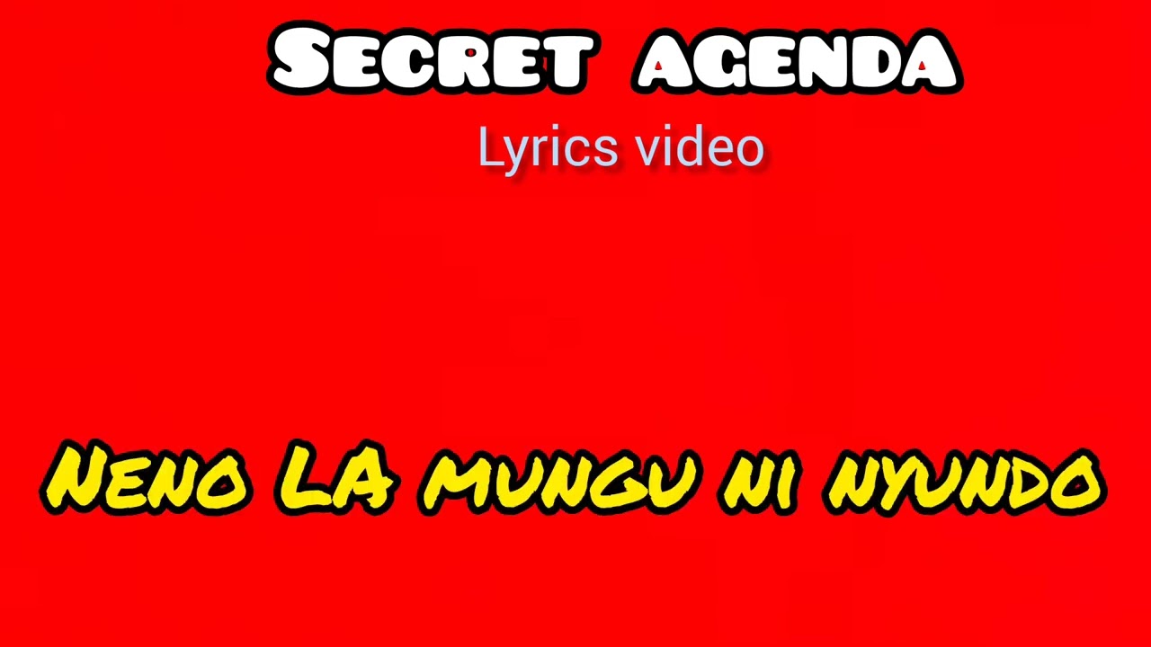 rose muhando - secret agenda lyrics video