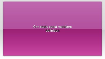 C++ static const members definition
