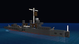 MINECRAFT 1:5 SCALE USS JOHNSTON DD-557 | FLETCHER CLASS DESTROYER TUTORIAL |