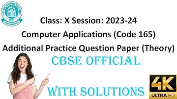 Computer Applications (Code 165) CBSE  Sample Paper 2023-24