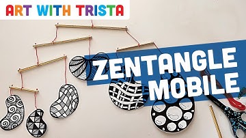 Easy Zentangle Mobile Sculpture Lesson Inspired by Alexander Calder Video Tutorial - Art With Trista