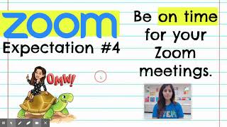 ZOOM Expectations- live session