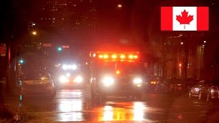 BC Ambulance & ALS Unit Responding Code 3 In Vancouver + On Scene