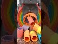 Rainbow Soap Cylinder Slicing 🌈🧼 | Satisfying Rotary Blade ASMR #soap #asmr #satisfying #shorts