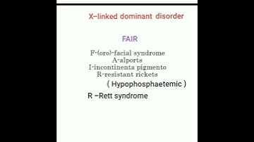 🦅  MNEMONIC   X - Linked  dominant  disorder  🕊