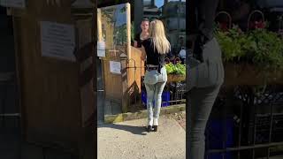 Girl pants pee