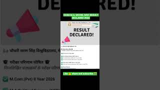 CCSU M.A, MCOM, MSC RESULT DECLARED 2026 #ccsu #exams #share #subscribe #education #result #declared