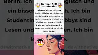 Goethe A1 Speaking 🇩🇪 | Self Introduction in German (Easy) #Shorts