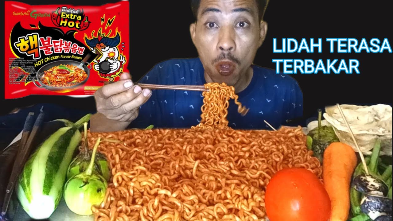 LIDAH TERASA TERBAKAR ‼️ MIE SAMYANG GREEN BULDAK EXTRA HOT || mukbang