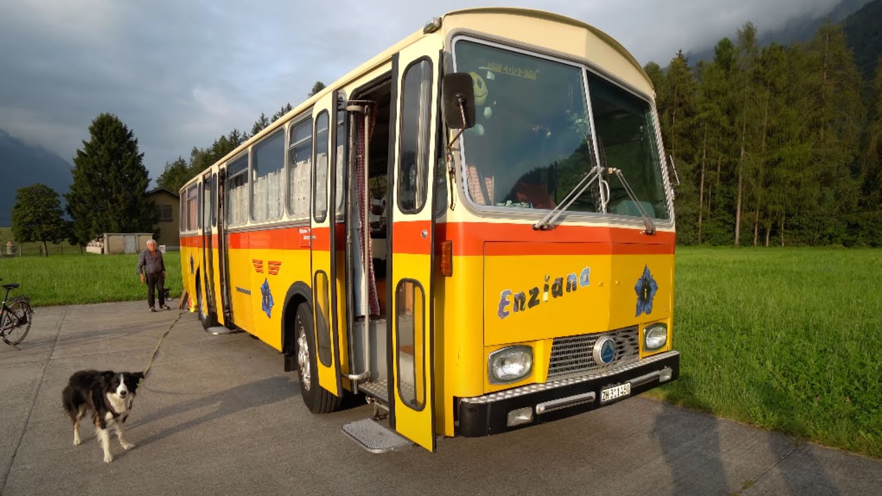 EHEPAAR LEBT lM Sensationellen WOHNMOBIL: 1972 Enziana Saurer beim Wohnbustreffen Ehemals Postbus