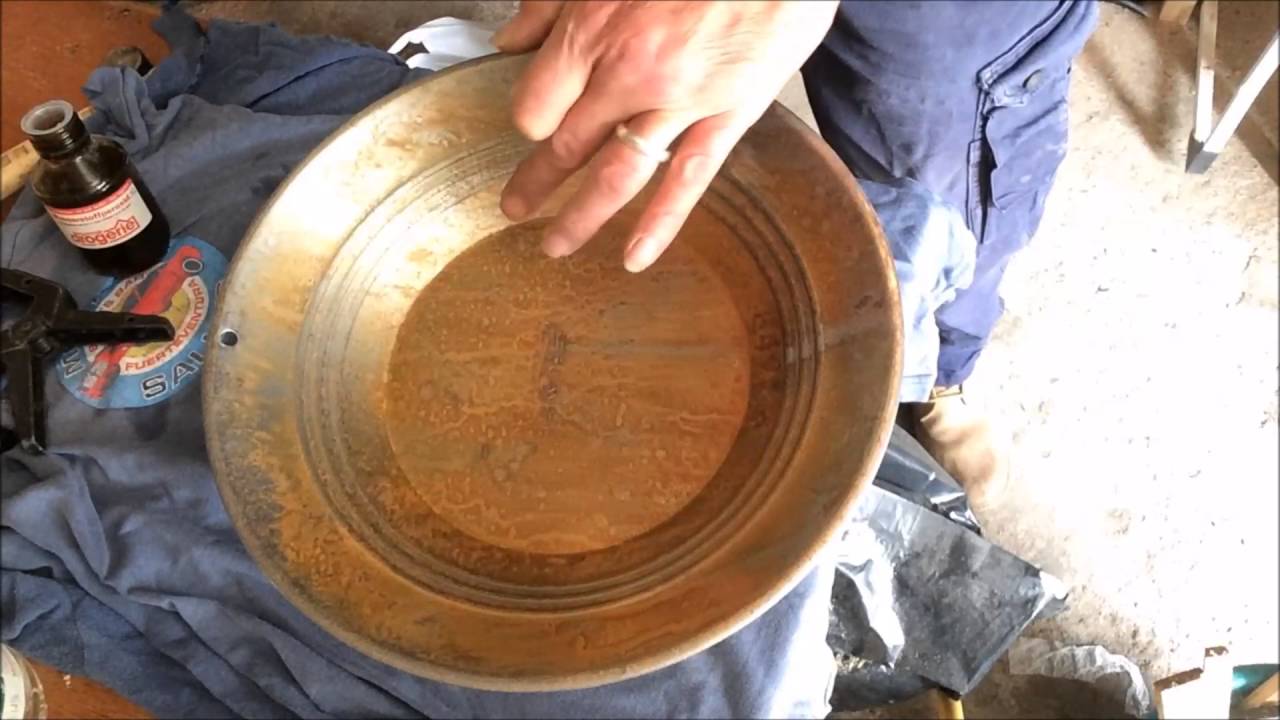 Gold Pot Rusting The rusting of the gold panjo 30 04 16 - YouTube