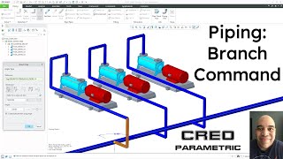 Creo Parametric - Piping Routing - Branch Command
