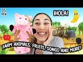 Fruits farm animal songs and more all in spanish with miss nenna the engineer  spanish for minis