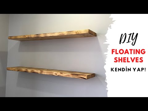 GİZLİ BAĞLANTILI AHŞAP RAF YAPIMI VE KURULUMU / YÜZEN RAF NASIL YAPILIR / HOW TO MAKE FLOATING SHELF