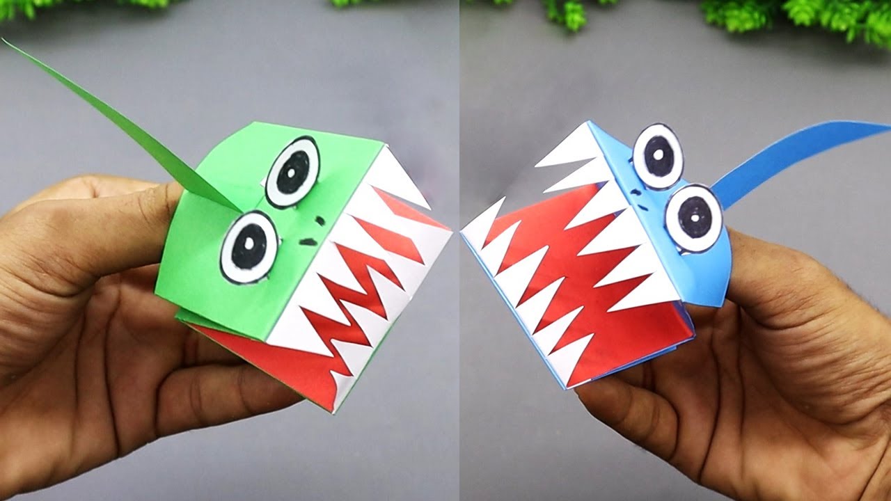 Moving Paper Shark & Fish – Paper Crafts for Kids 