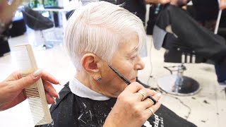ANTI-AGE PIXIE HAIRCUT | SHORT GREY UNDERCUT TRANSFORMATION