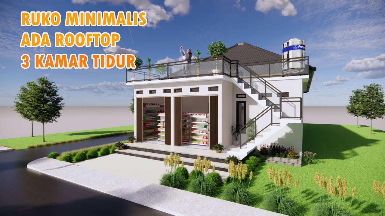 DESAIN RUKO MINIMALIS // 8X18 METER 3 KAMAR TIDUR // ADA ROOFTOP (Owner ...