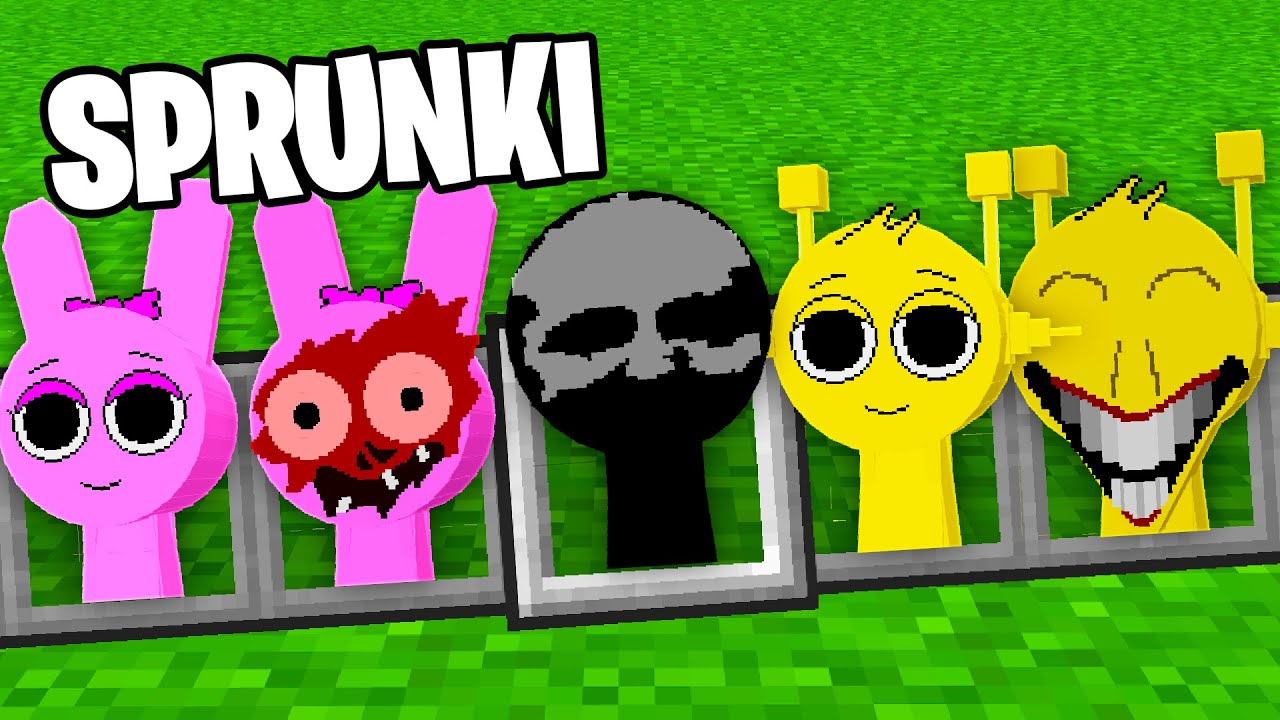 SPRUNKI Vs SPRUNKI ASSUSTADOR NO MINECRAFT - YouTube