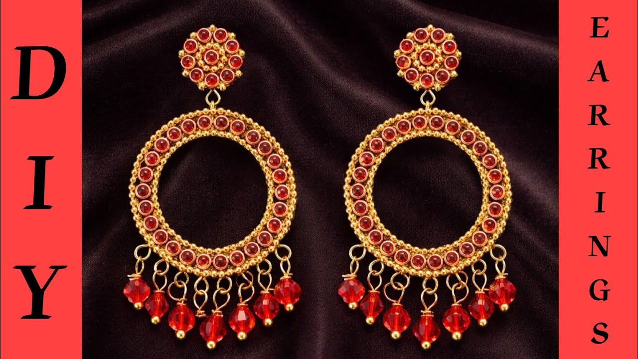 How to Make Designer Red Chandbali Earrings | Step-by-Step Jewelry Making