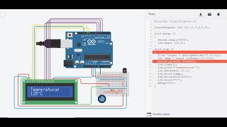 Termômetro Digital com Arduino, display de LCD e TMP36 (tinkercad)