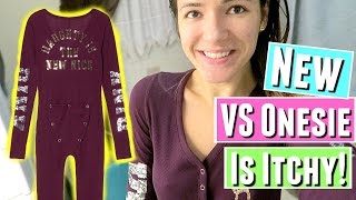 NEW VICTORIA SECRET ONESIE IS ITCHY! & I try pumpkin spice cheerios