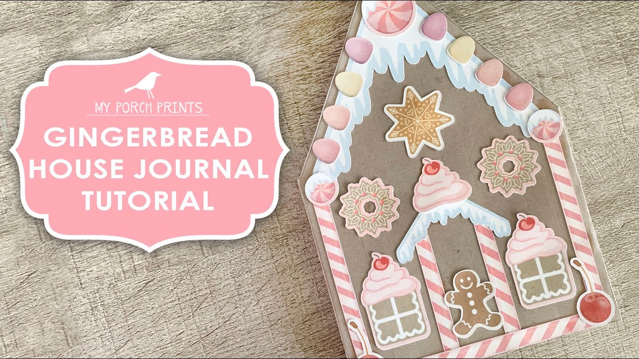 +。*゜+。Gingerbread House*゜+。ジャンクジャーナル雑記帳 Gingerbread House Christmas Recipe Book Junk Journal Tutorial My