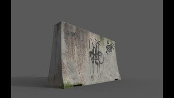 Maya 2 Substance 2 UE5 - Cement Road Blocker