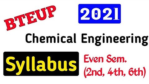 UP Polytechnic (BTEUP) Chemical Engineering Even (2nd, 4th, 6th) Semester Syllabus @Studycoach91