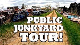 MASSIVE Classic Car Junkyard Tour! PUBLIC Salvage Yard in Wisconsin! (Elmers Auto Salvage) Wealth