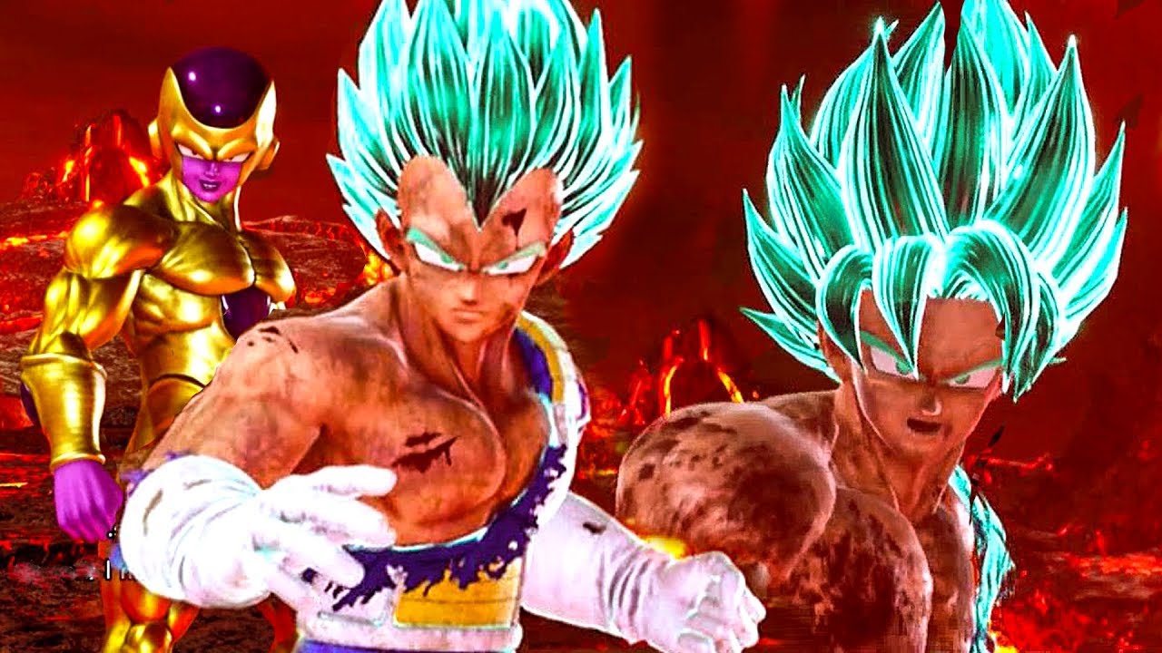 JUMP FORCE - Super Saiyan Blue Vegeta, Goku & Golden Frieza
