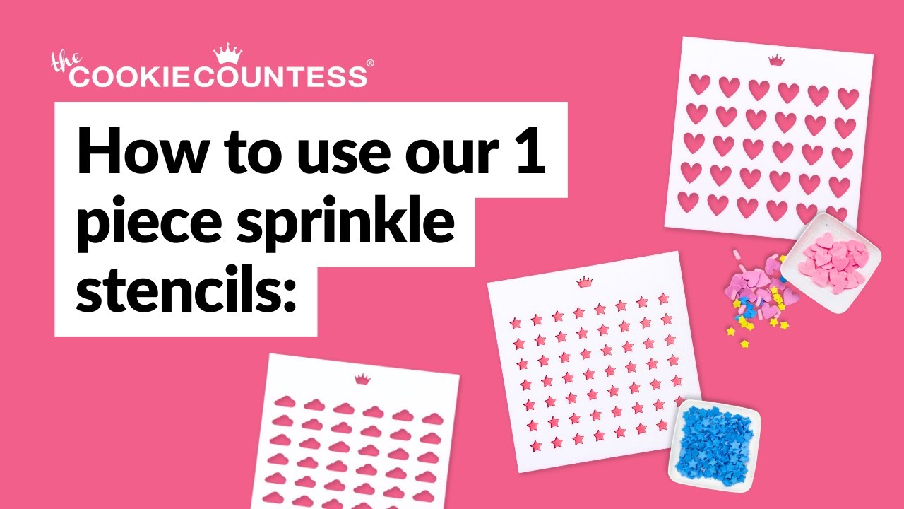 How To Use Cookie Countess 1pc Sprinkle Stencil - YouTube