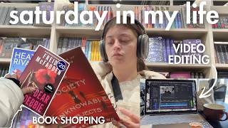 saturday vlog 📚 book shopping, craft haul & cafe work day ☕️