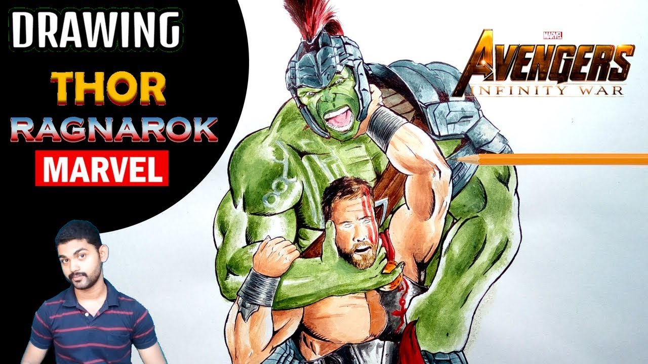 hulk vs thor drawings