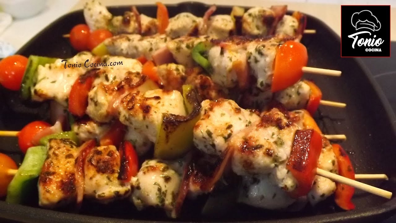 Cómo hacer Brochetas de Pollo muy fácil y rápido - YouTube