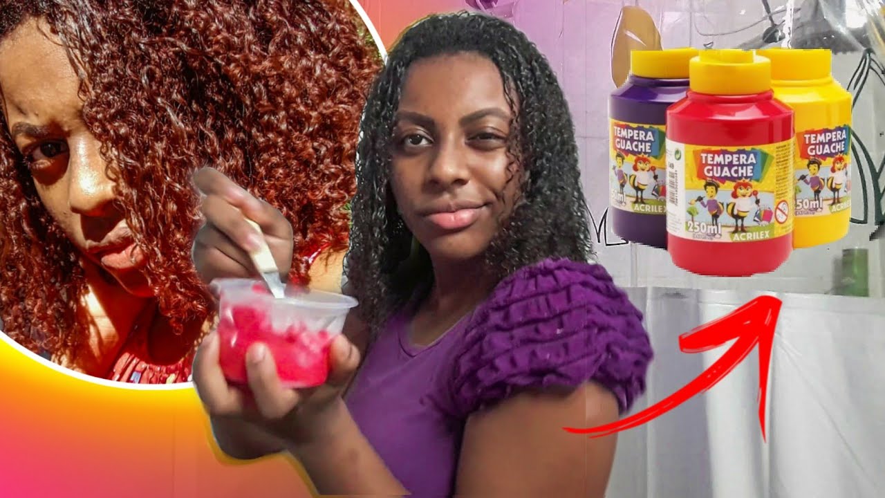 PINTEI MEU CABELO COM TINTA GUACHE 😱(Rhay tube) - YouTube