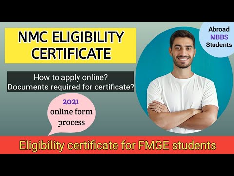 NMC eligibility certificate | NMC/MCI eligibility certificate for MBBS students | Online process |