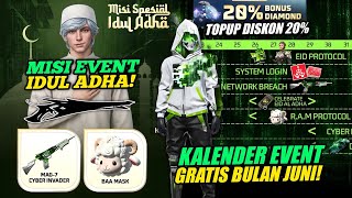 MISI SPESIAL IDUL ADHA! 😱 EVENT CYBER PROTOCOL FF BULAN JUNI + BONUS TOP UP 20% DM! - Free Fire
