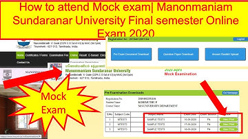 How to attend Mock exam| Manonmaniam Sundaranar University Final semester Online Exam 2020