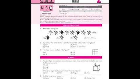NSO 2019 Sample Paper for Class 2
