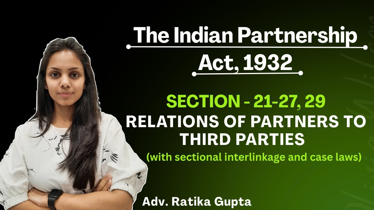 Разделы 21-27, 29 | Отношения партнеров с третьими лицами | Закон Индии о партнерстве 1932 года