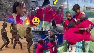 😃🔥, Africa dancing kids shocked Barcelona players in training ✌🏼, see how Xavi, Lamine Yamal,Kounde