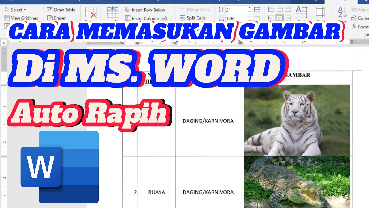 CARA MEMASUKAN GAMBAR DENGAN RAPIH DI MS WORD - YouTube