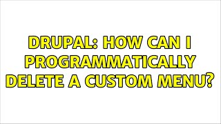 Drupal: How can I programmatically delete a custom menu?