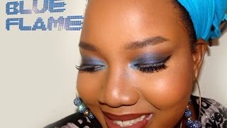 Blue Flame Sparkly Blue Smoky Eye Tutorial Maquillage De Fëtes Smoky Bleu Pailleté