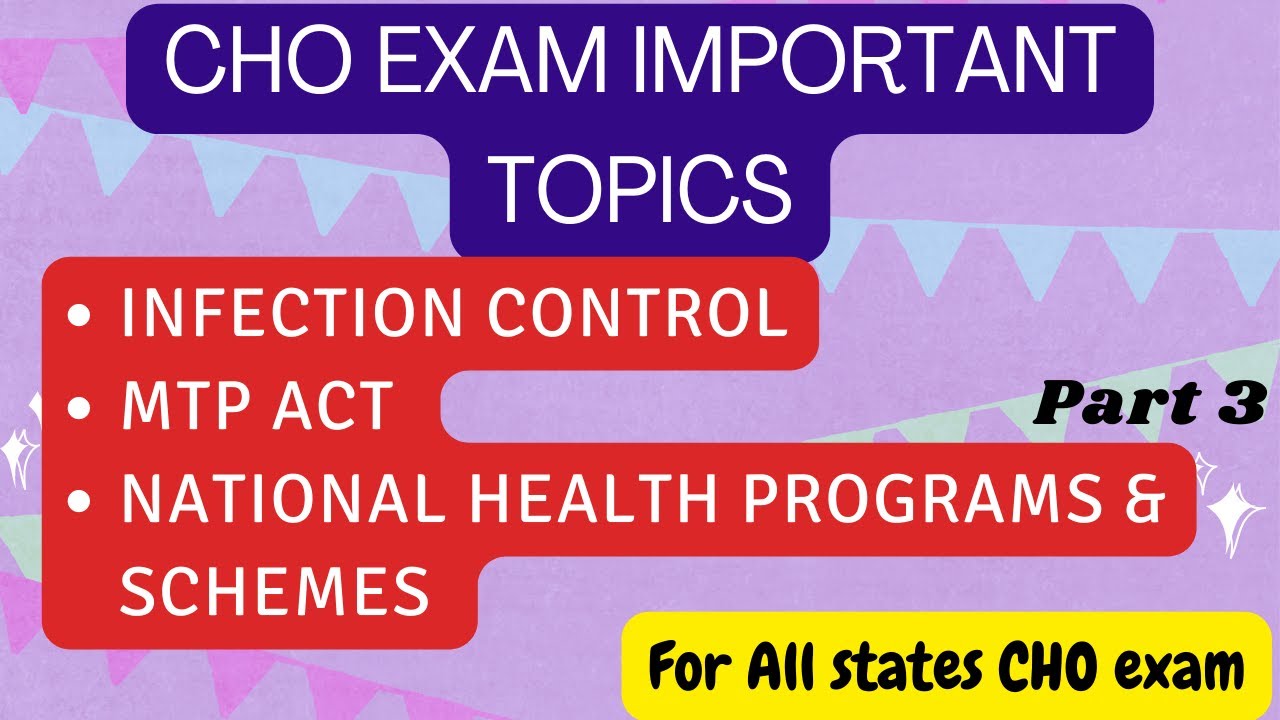 Community health officer exam important topics Infection control MTP